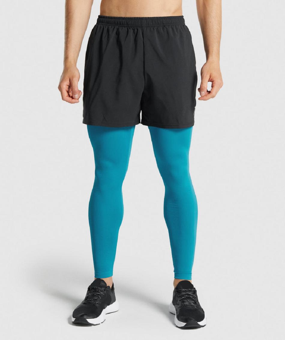 Leggins Gymshark Element Baselayer Hombre Azules | CO 3939MQZ